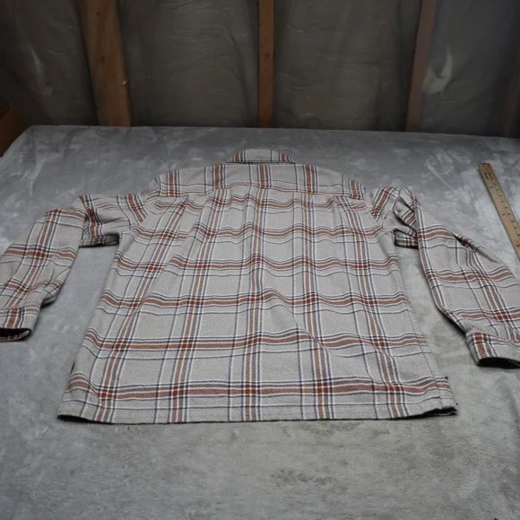 Patagonia Shirt Mens Medium Brown Plaid Long Sleeve Fjord Flannel Organic Cotton - Picture 11 of 12